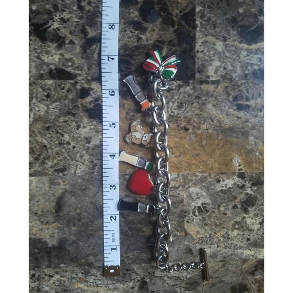 Moschino Vintage Charm Bracelet Heart Bear Bow - Picture 4 of 4